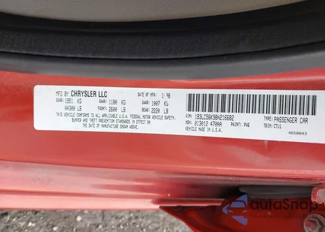 2008 Dodge Avenger Sxt из США, поврежденный, VIN 1B3LC56K98N216682